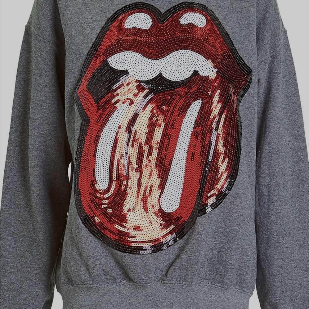 MadeWorn Gray and Red Graphic Sweatshirt